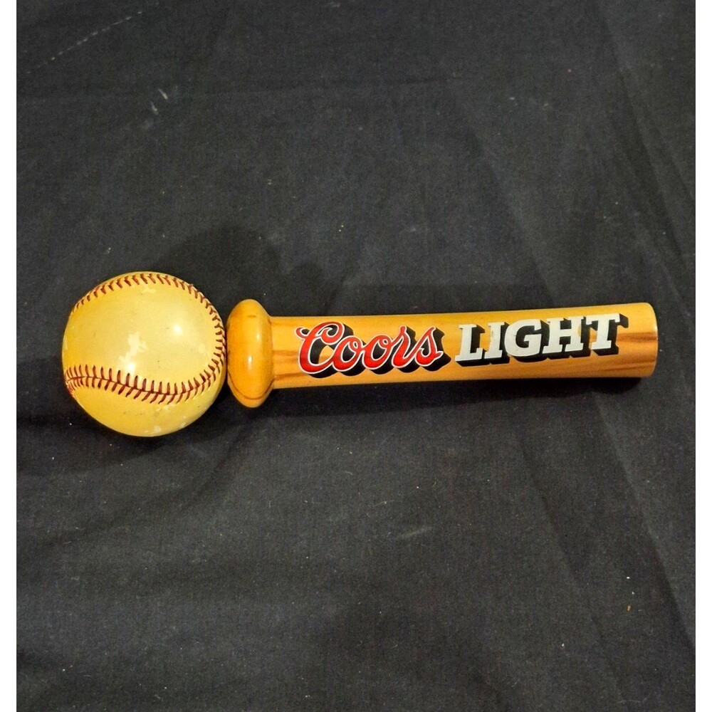 Rare Vintage COORS LIGHT Baseball Bat And Ball Beer Tap Handle 10" See Picks